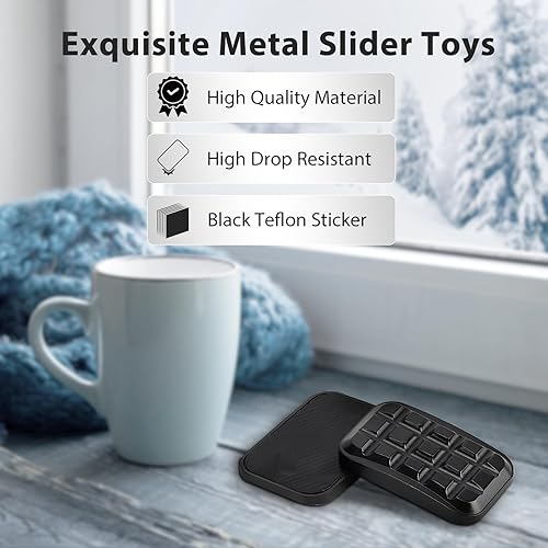 Miniatura 2 de SOWSUN Juguetes para ansiedad de metal deslizante magnético EDC Metal Brick Fidget Slider Juguete háptico para aliviar el estrés para adultos,