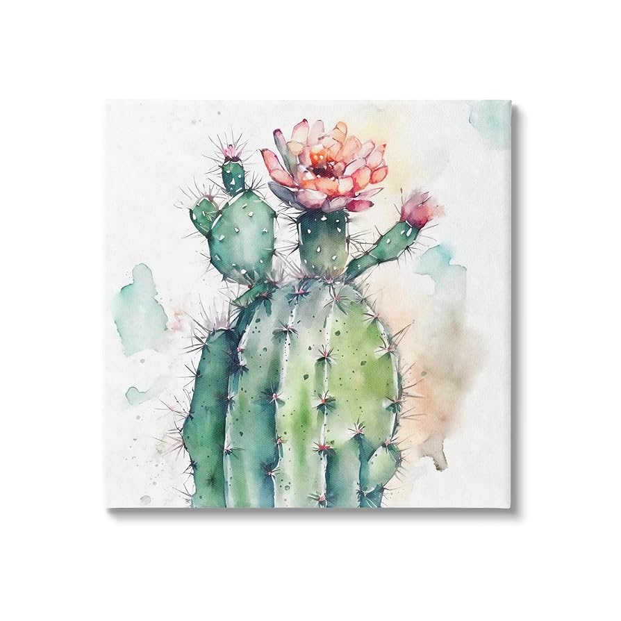 絵画　サボテン Amazon.co.jp: Stupell Industries 水彩画 サボテン 砂漠 自然