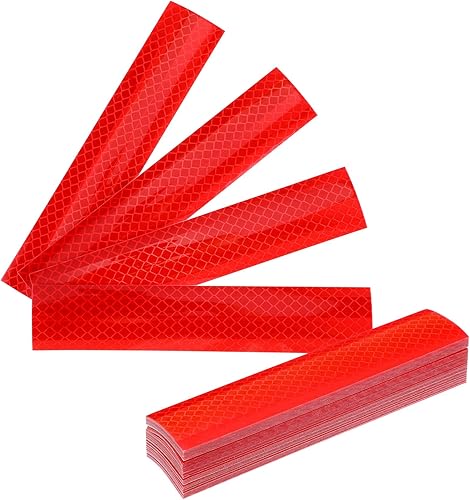 Fulmoon 50 calcomanĂas reflectantes rojas, tiras reflectantes rojas, calcomanĂas reflectantes impermeables de 1.2 x 6 pulgadas, reflectores rojos Fulmoon 50 calcomanĂas reflectantes rojas, tiras reflectantes rojas, calcomanĂas reflectantes impermeables de 1.2 x 6 pulgadas, reflectores rojos