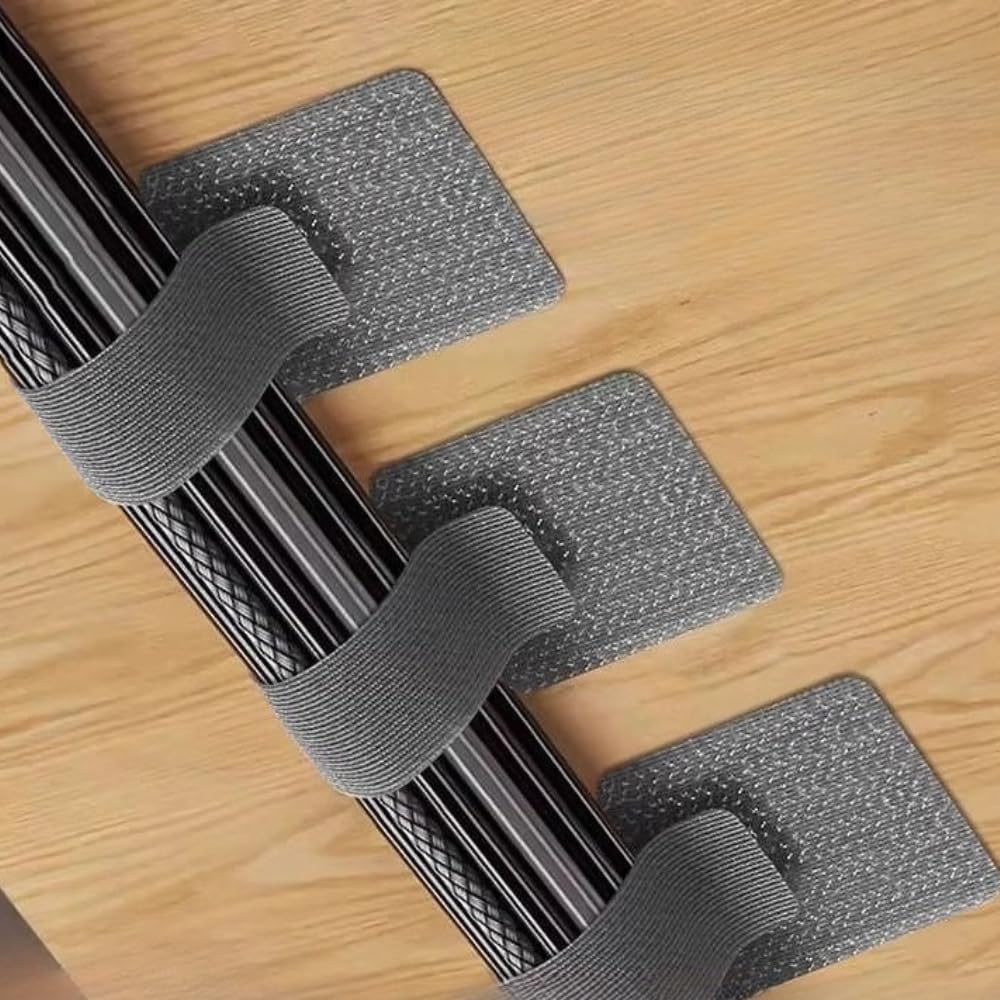 10-Pack Cable Organizer Straps, Reusable Magic Tape for Wire Management (Grey)