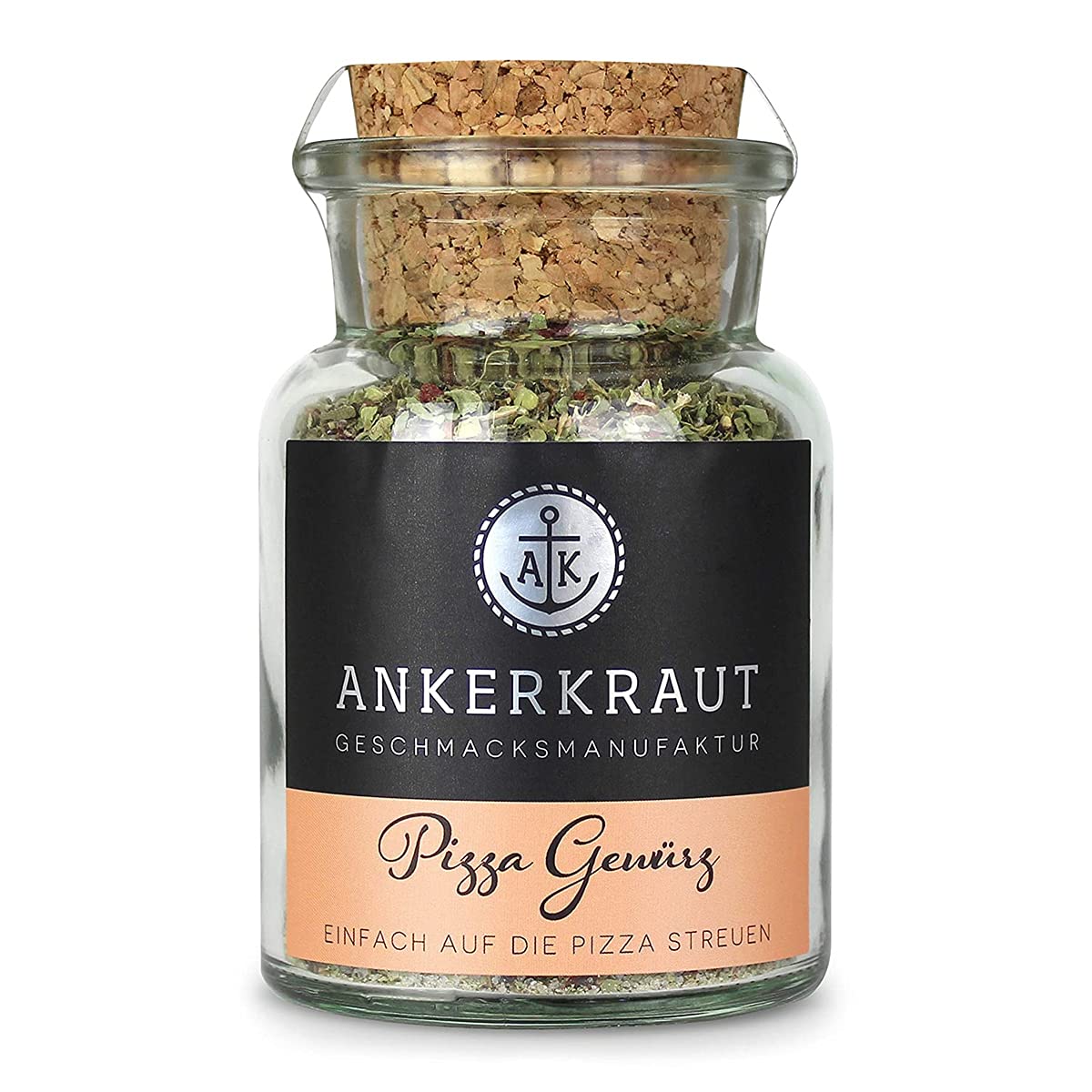 Pizza spices, for tasty pizza from the oven, 45 g in cork glass