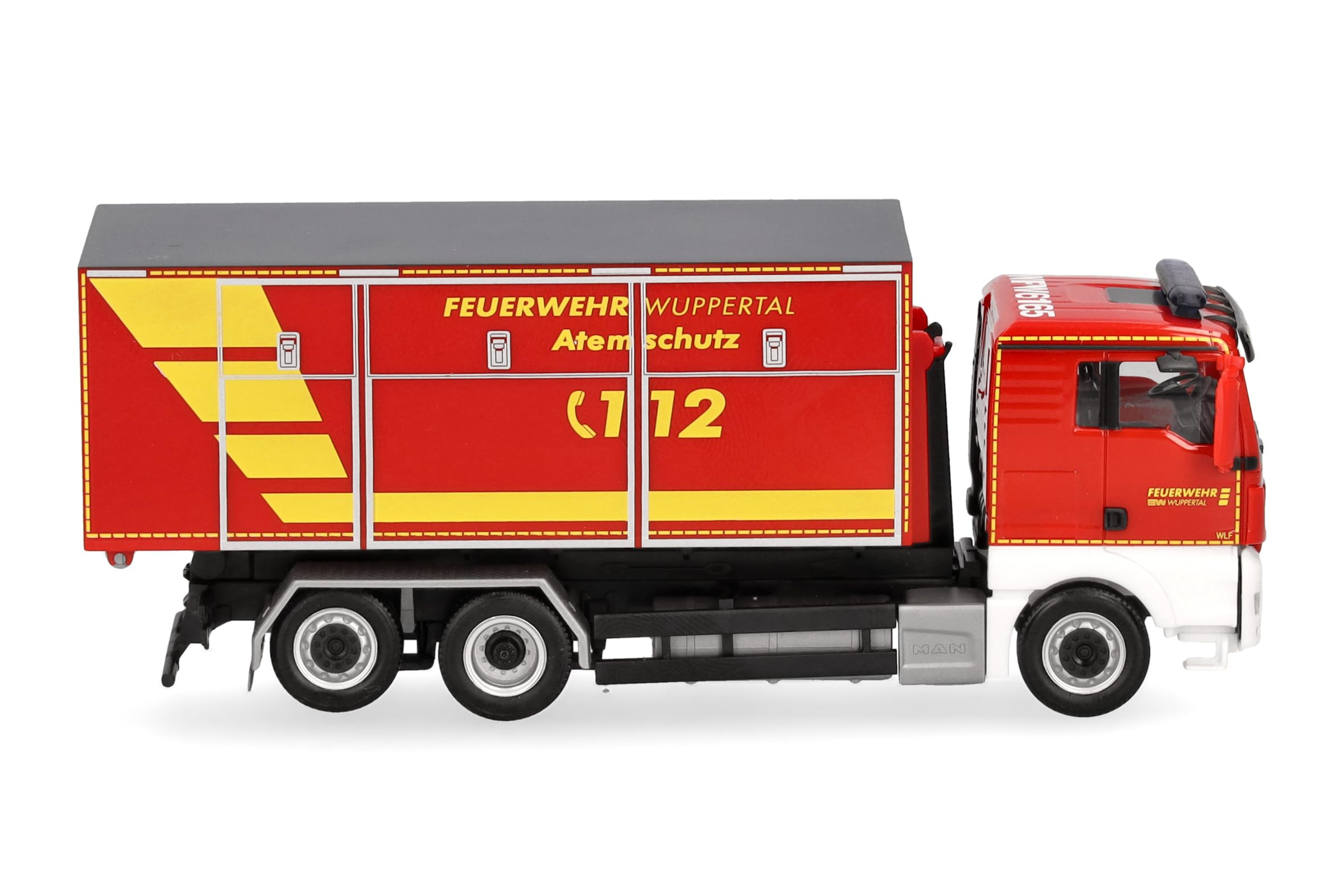 herpa Camion modèle Man TGX XL Euro6C, Camion de Pompiers Wuppertal (Rhénanie du Nord-Westphalie/Wuppertal), véhicule d'intervention, Miniature à l'échelle 1:87, Objet de Collection, fabriqué en