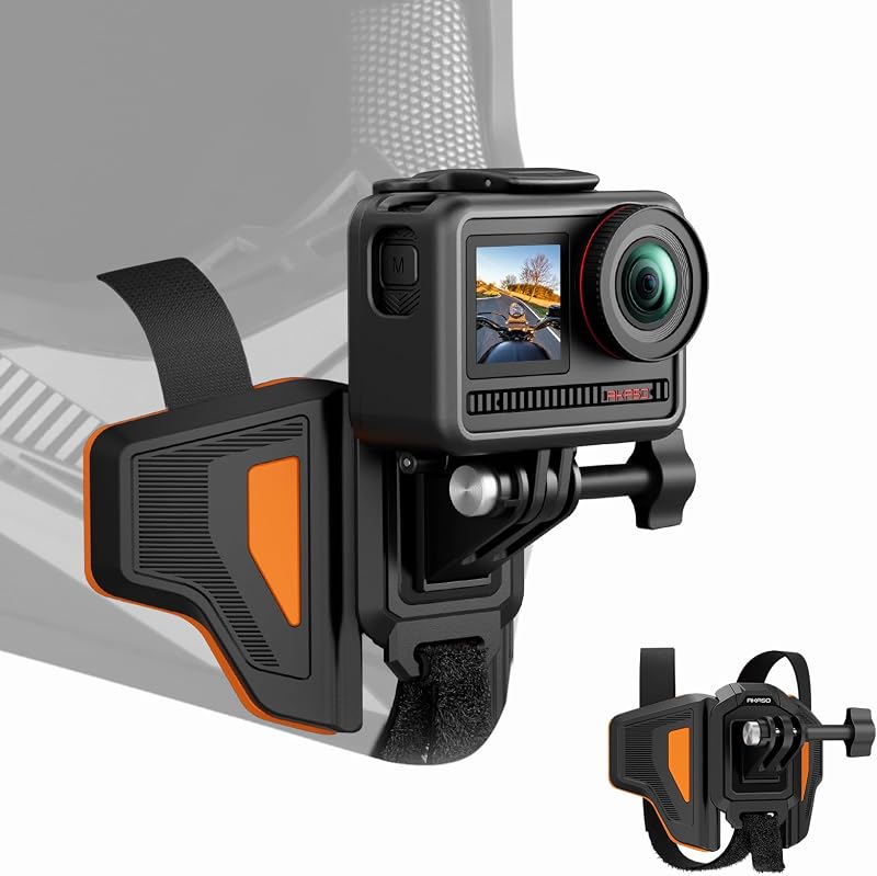 Soporte para correa de barbilla para casco de motocicleta para cámaras de acción | Soporte estable para cámaras de acción GoPro Hero 13 12, EK7000/EK7000 Pro, Brave 4/4 Pro, Brave 7/7 LE, V50 X, V50 Elite, DJI Osmo