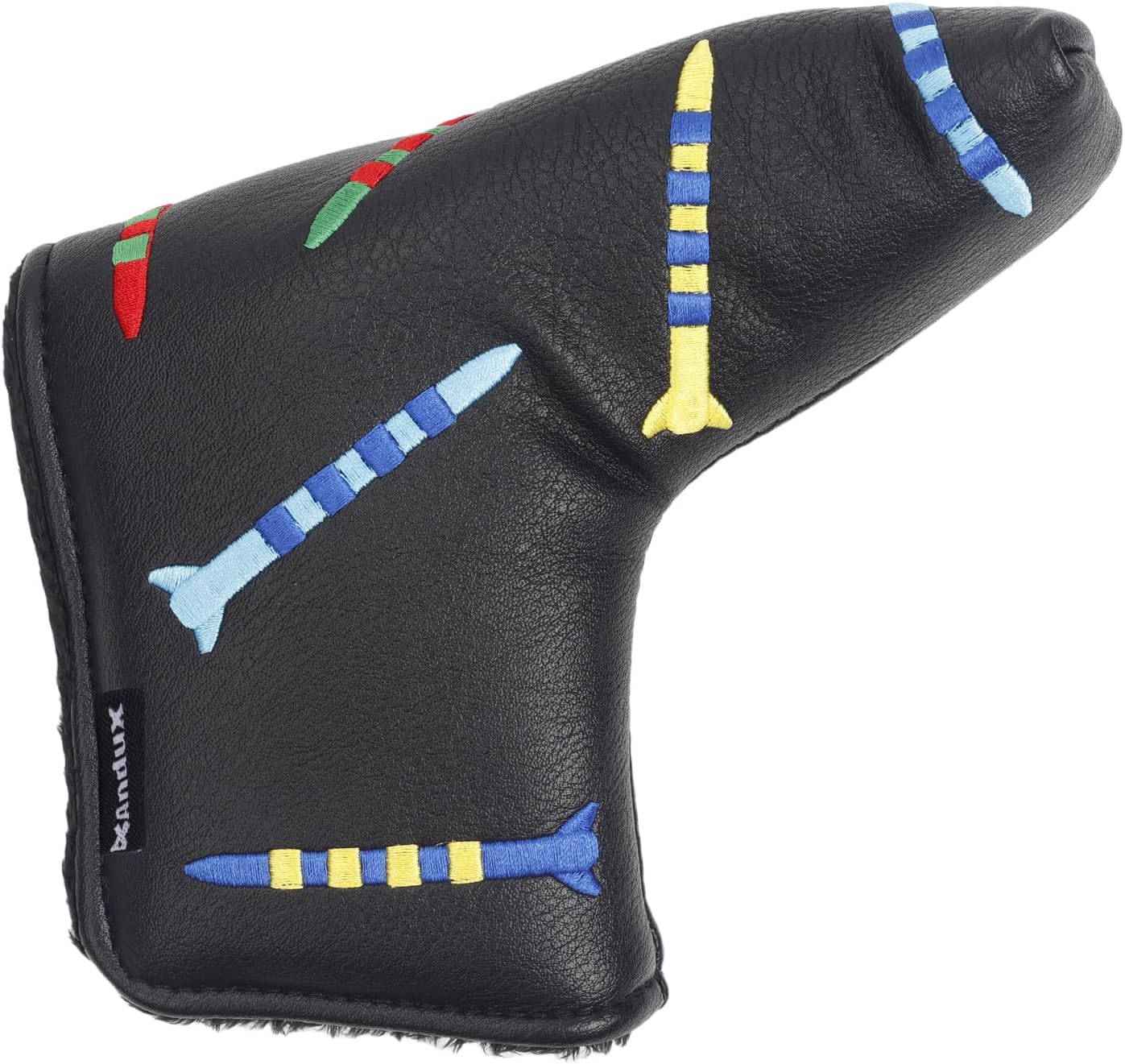 Andux PU Striped Tees Pattern Putter Cover Golf Putter Head Covers