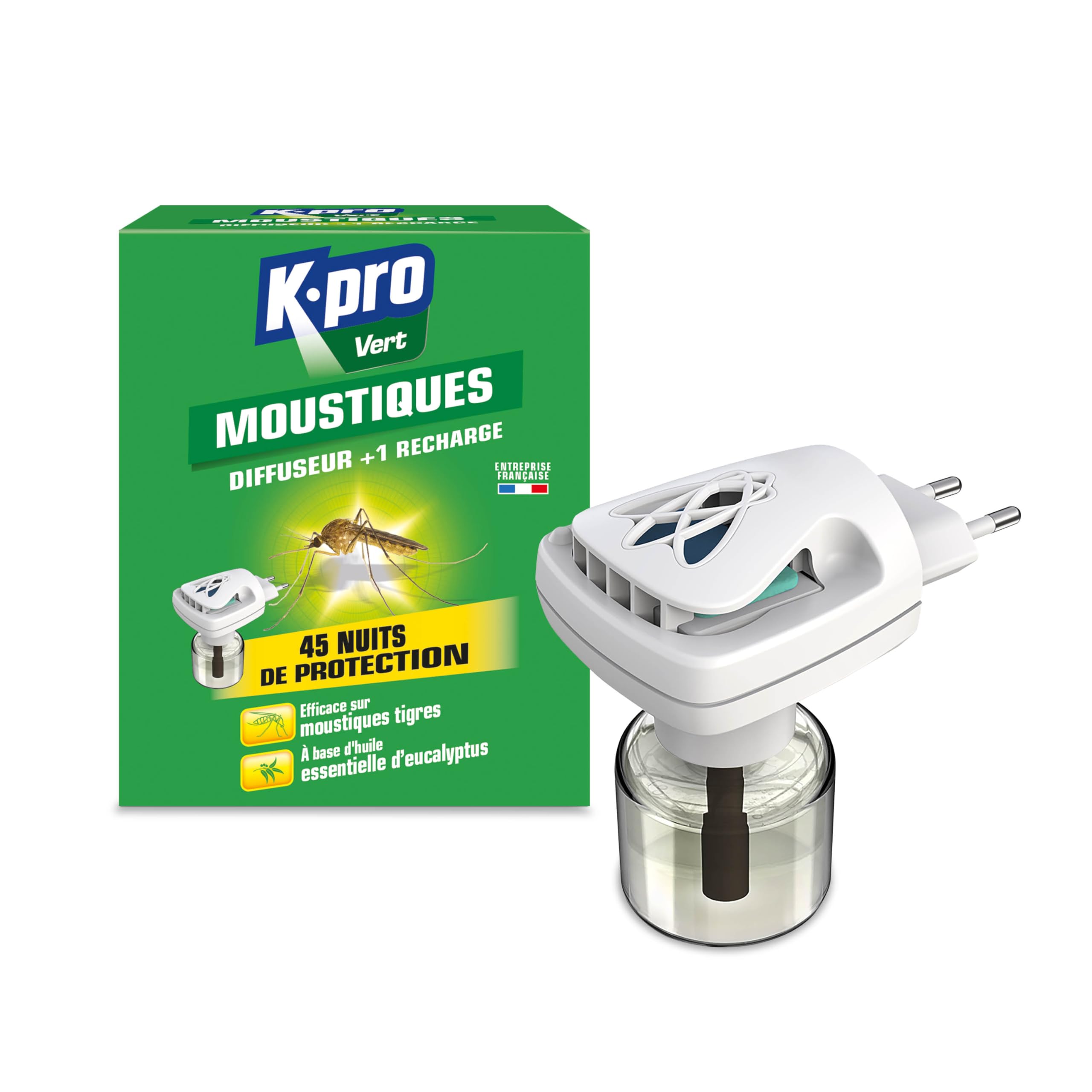 Diffuseur anti-moustiques K.PRO pour des nuits d'été paisibles sans piqûres