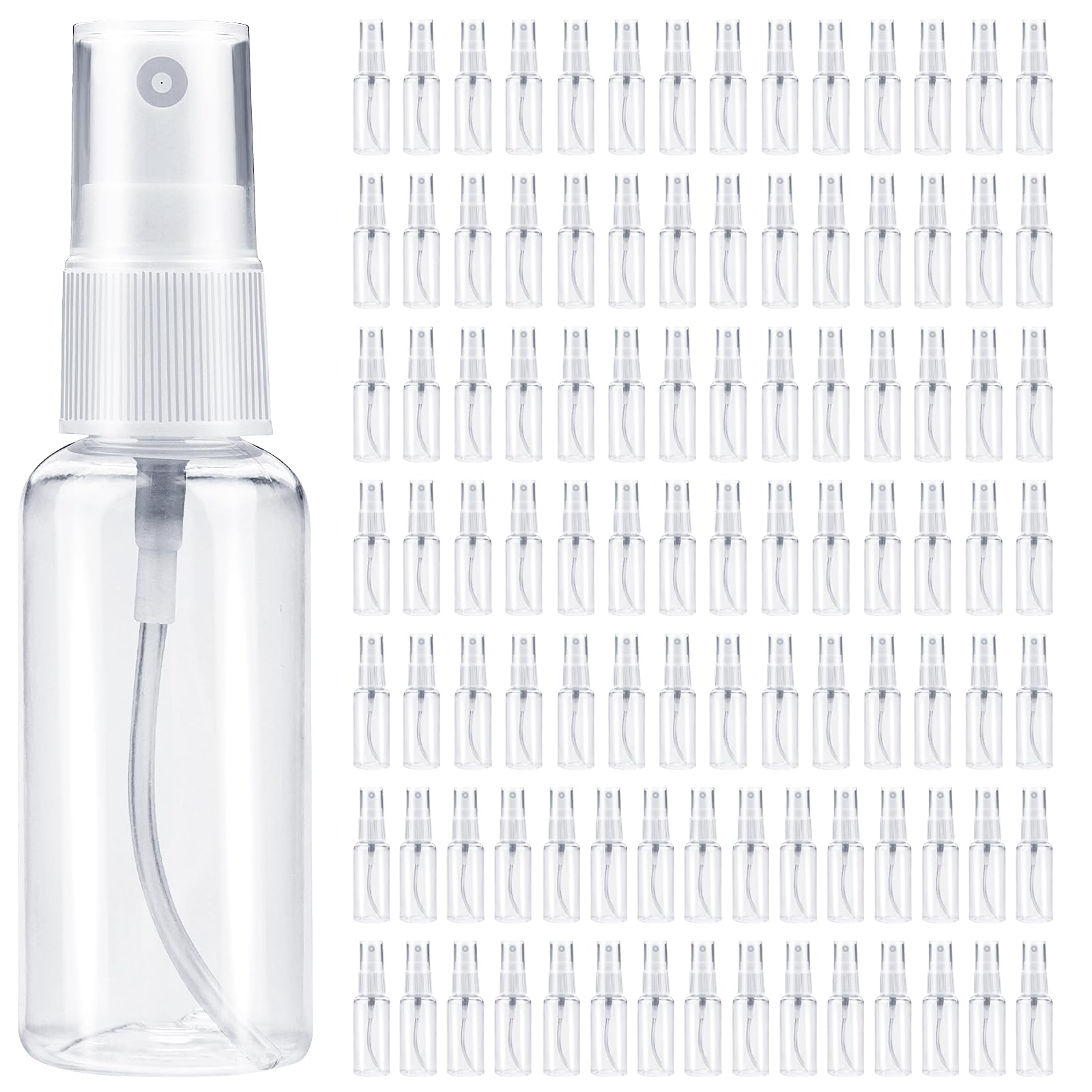 DKBT Flacon Spray Vide 30ml 100 Pièces Vaporisateur Parfum Vide, Bouteille Spray Vide, Flacons et Vaporisateurs Vides, Plastique Rechargeable Flacon Pompe Vide Atomiseur pour Cosmétique (Transparent)