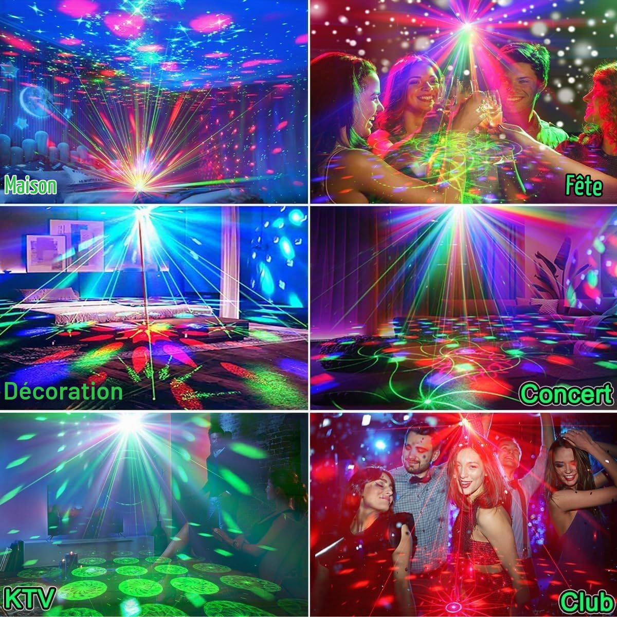 Party Light Magic Ball LED-Licht, Laser-Disco-Licht, DJ-Licht avec de nombreux effets de couleurs et de ferronnerie, conçu pour la scène, les hautes couleurs et la décoration intérieure