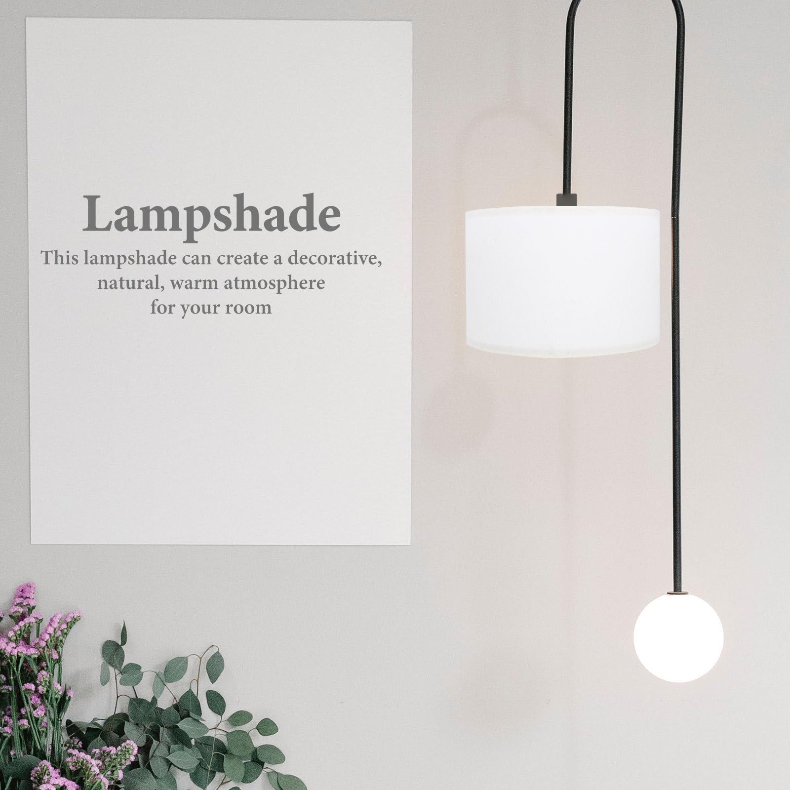 Lampenschirm Abnehmbar und Installieren E27 Stehlampe aus Weißem Stoff mit Zylindrischem Design für Tischlampe und Bürobeleuchtung