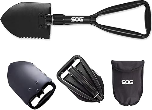 Miniatura 5 de SOG PA2002-CP PowerAccess Deluxe Multiherramienta, negro y SOG Herramienta de entrenamiento  Pala de supervivencia plegable de 18.25 pulgadas con