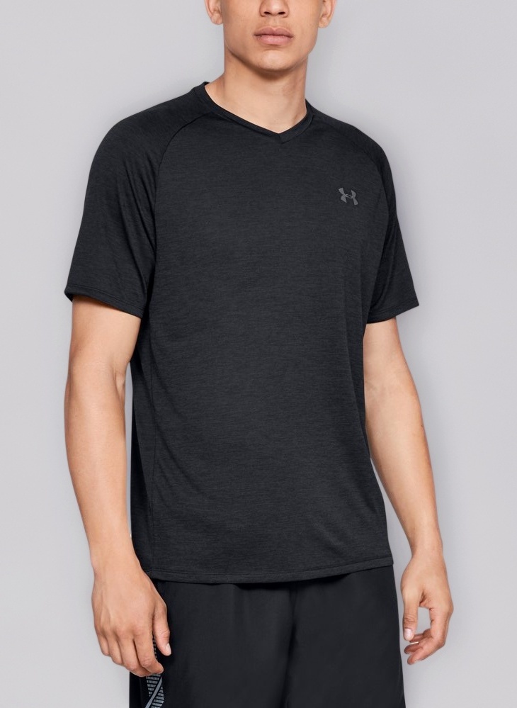Under Armour Men's Tech 2.0 V-neck T-shirt Short Sleeve, Black (001 Graphite, L UK
