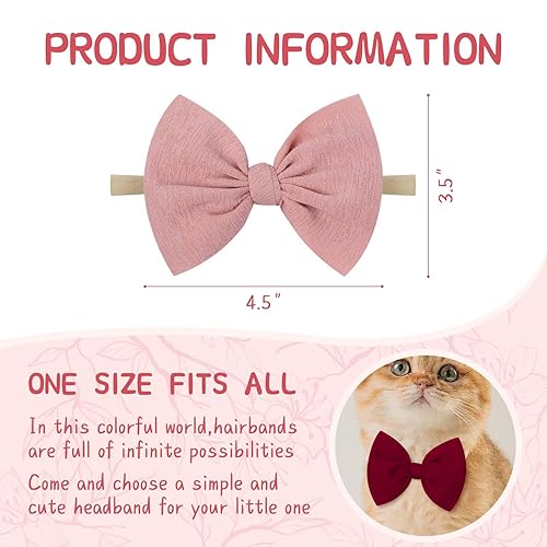 Miniatura 4 de YanJie Diademas de nailon suave de 4.5 pulgadas, lazos para recién nacidos, diademas hechas a mano, accesorios para el cabello para recién nacidos,