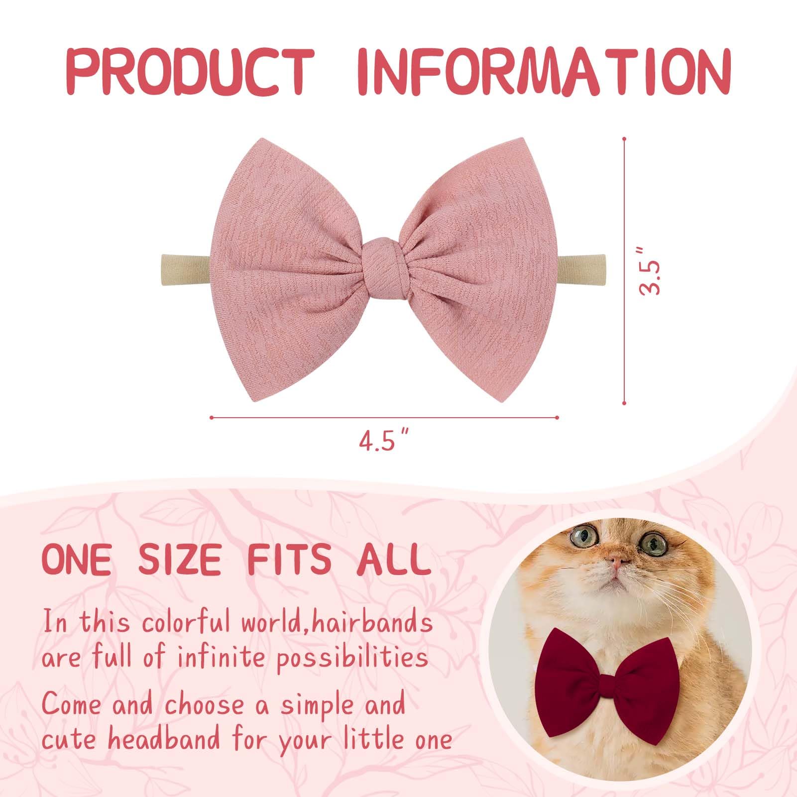 YanJie Diademas de nailon suave de 4.5 pulgadas, lazos para recién nacidos, hechas a mano, accesorios para el cabello para recién nacidos, bebés, niños, 16 unidades