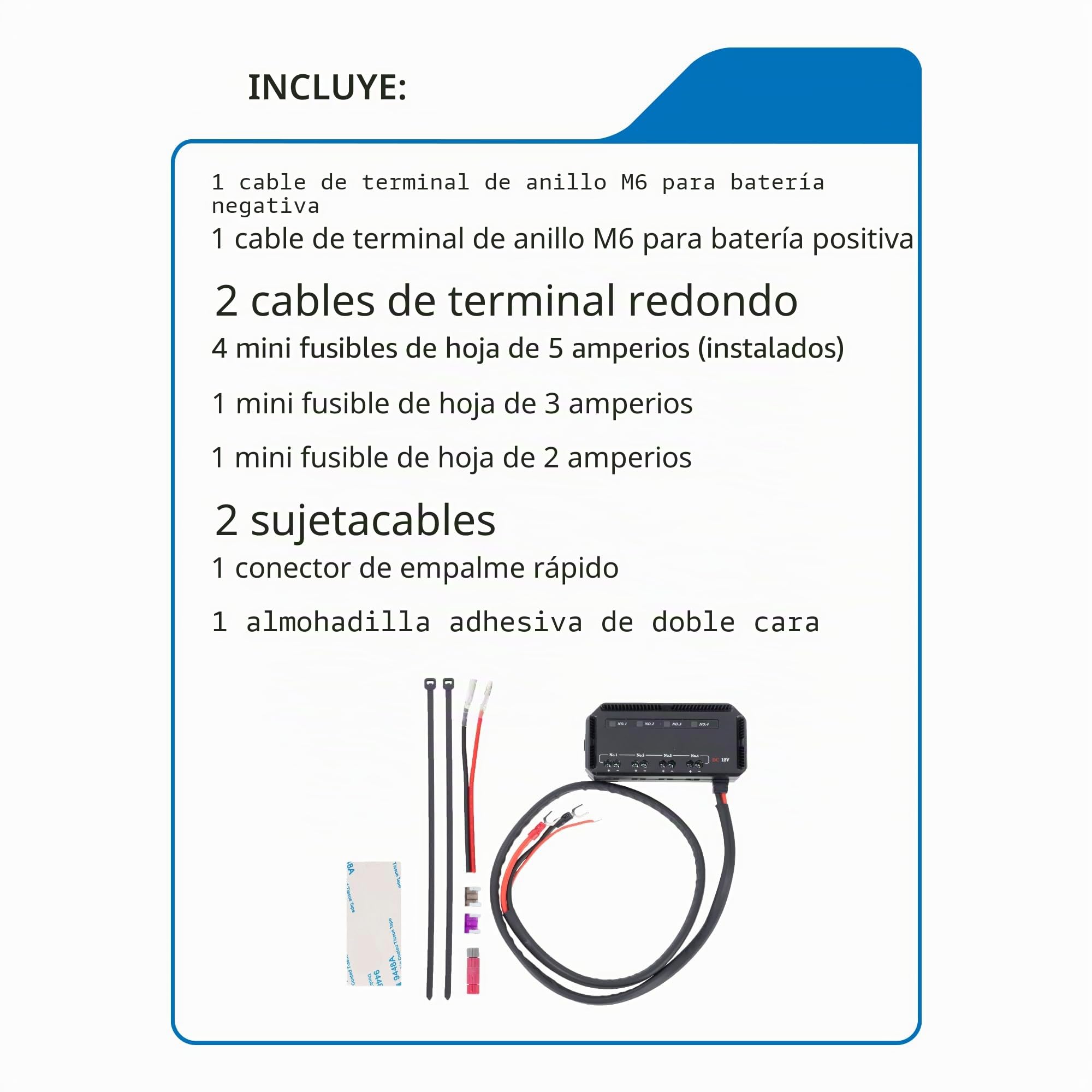 Oxford Caja de fusibles para motocicleta de 12 V con relé, cableado rápido, 4 vías, luces indicadoras y fusible de 5 A