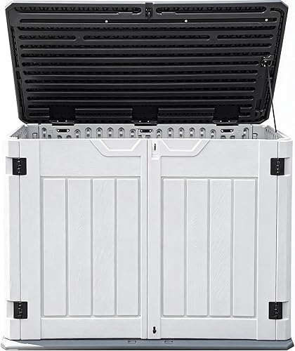 Miniatura 15 de DWVO Paquete de 2 estantes de almacenamiento de resina, aptos para cobertizo horizontal de 35 pies cúbicos de 4.3 x 2.5 x 3.4 pies, estantes