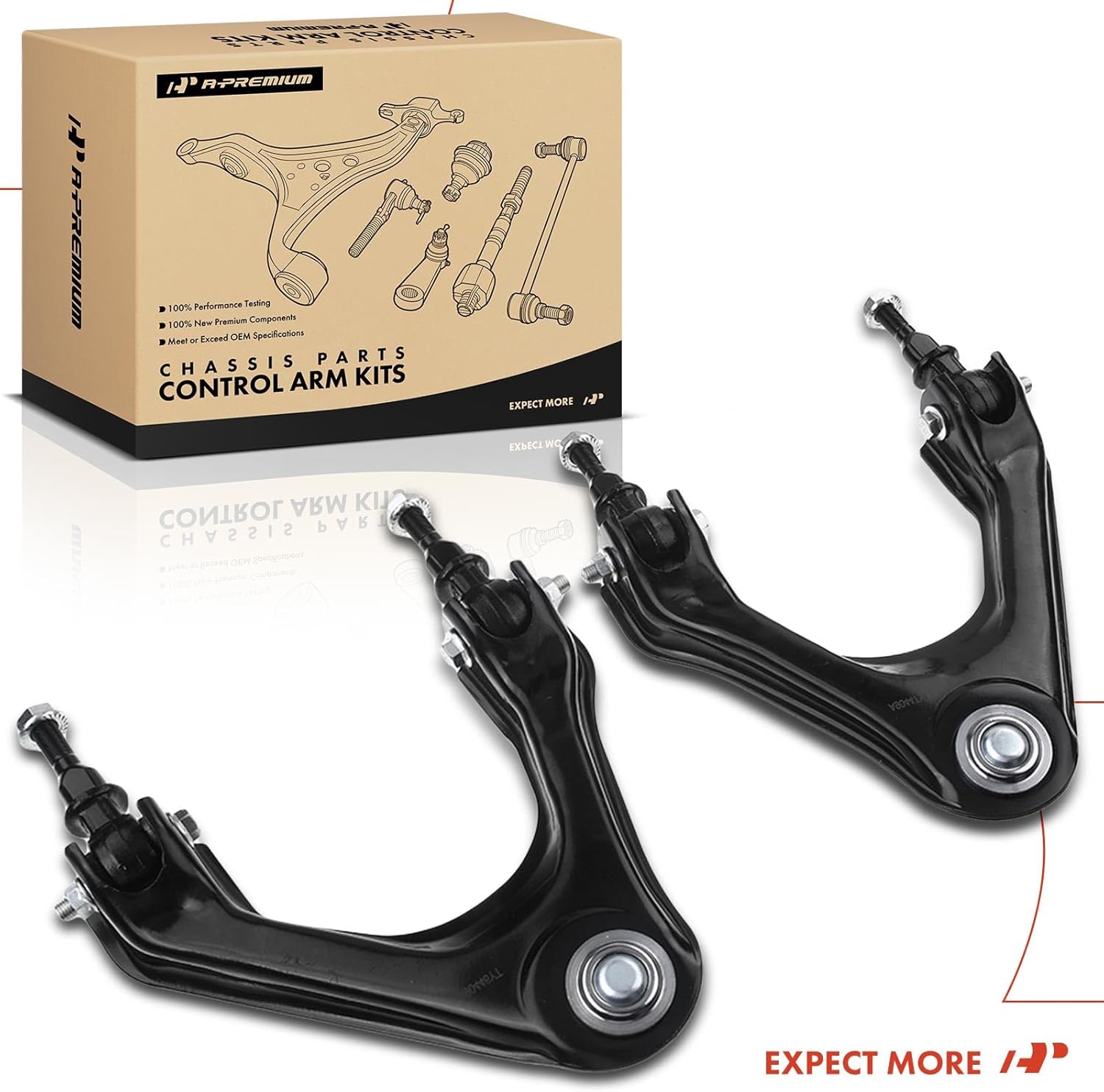 A-Premium 2 x Front Upper Control Arms, with Ball Joint & Bushing, Compatible with Honda Accord 1994-1997, Odyssey 1995-1998, Acura CL 1997-1999, Isuzu Oasis 1996-1999