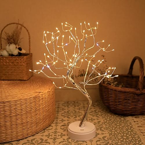 Miniatura 3 de Luces de árbol bonsái de mesa, lámpara LED de árbol artificial para bricolaje, luz nocturna funciona con bateríaUSB para decoración de habitación,