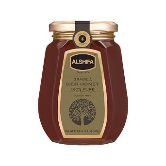 ALSHIFA Pure Sidr Honey 17.63oz 500g | Pack of 1 | Mountain Jujube Honey | Unique Taste Sweetener | Healthy & Rich in Nutrients | No Added Sugar | Glass Bottle