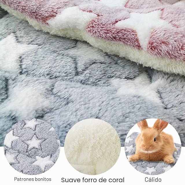 Foto 3 de 7 de Barley Ears 2 Piezas Ropa de Cama de Felpa para Animales Pequeños, Mantas de Felpa de Invierno para Gatitos