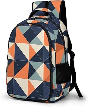 Laptop Backpack 16.5 Inch with Compartment Orange Background Pattern Laptop Bag Lightweight Casual Daypack for Travel