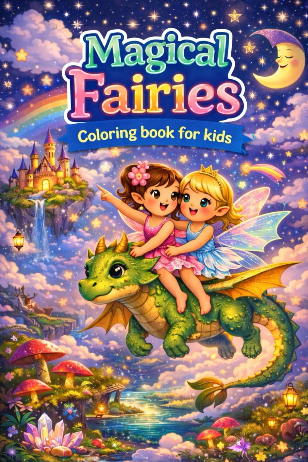 Magic fairies: a lovely coloring book for children aged 4-8