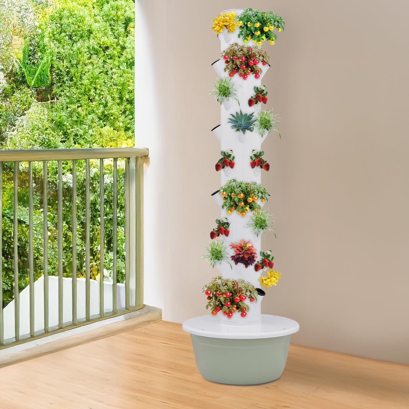 Hydroponic Growing Tower, 36-Plant Spots Hydroponic Growing System Indoor Garden Kit Vertical Hydronic Garden with Water Pump & Timer for Fruits Vegetables