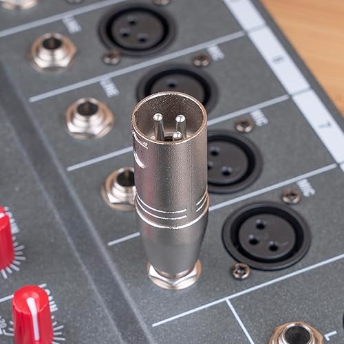 Miniatura 6 de Paquete de 2 adaptadores TRS a XLR de 14, adaptador equilibrado de 14 de pulgada macho a XLR macho para mezclador, micrófono