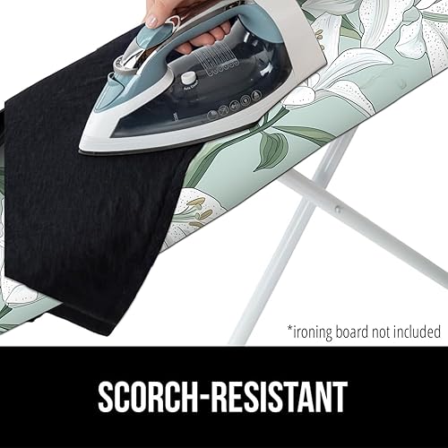 Miniatura 6 de Funda para tabla de planchar de 15 x 54 pulgadas, resistente al calor, borde elástico resistente, superficie antideslizante, múltiples patrones