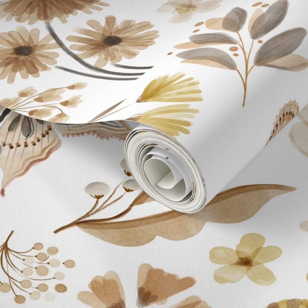 Peel & Stick Wallpaper 3ft x 2ft - Gardens Flowers Butterflies Butterfly Floral Nature Spring Bees Custom Removable Wallpaper by Spoonflower