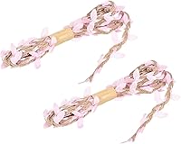 Vista 15 de PATIKIL Cinta de hoja de arpillera de 6.6 pies y 0.197 in, paquete de 2 cuerdas trenzadas de yute natural con hojas artificiales para decoración