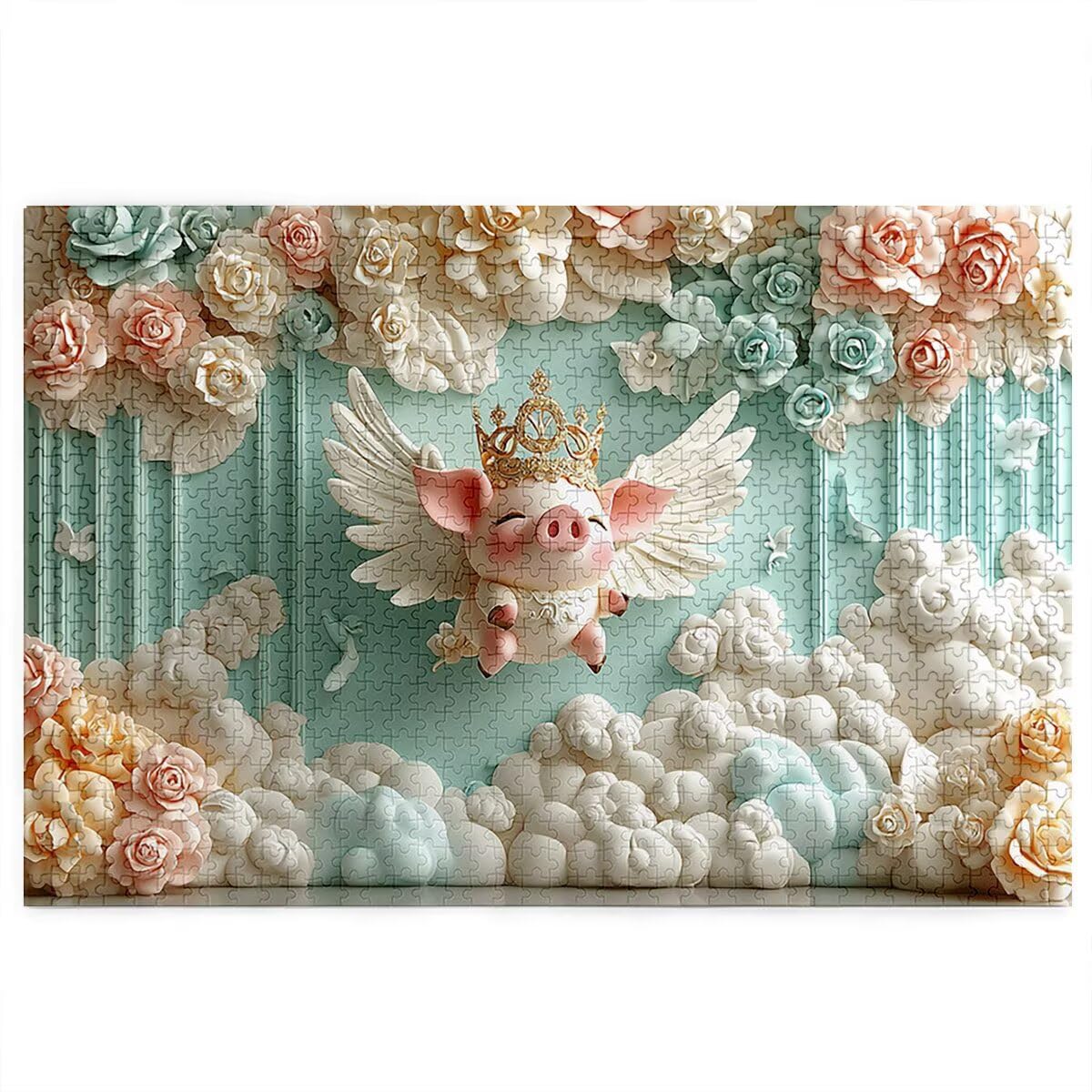 Puzzle 4000 piezas Cerdo, Puzzle Flor con Caja Regalo para Adultos, DIY 4000 piezas Rompecabezas de Madera para Adultos, Rompecabezas Desafiante para Decoración del Hogar y Paredes, Regalo Mujer, E-75