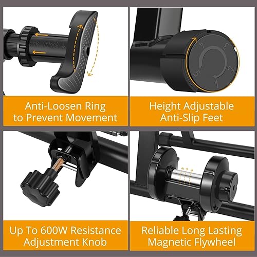 Miniatura 4 de Flexzion Bike Trainer Stand for Indoor Riding Turbo Trainer Exercise Bike Holder Stationary Cycling Bicycle Mount Kinetic Foldable Travel Machine