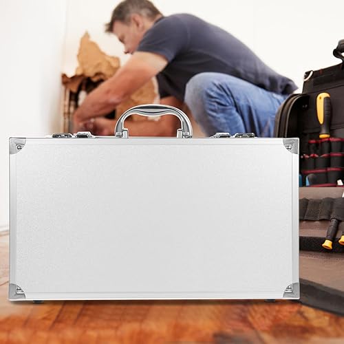 Miniatura 2 de ERINGOGO Caja de herramientas de aleación de aluminio con capacidad portátil para almacenamiento de medicamentos, contenedor de ayuda y