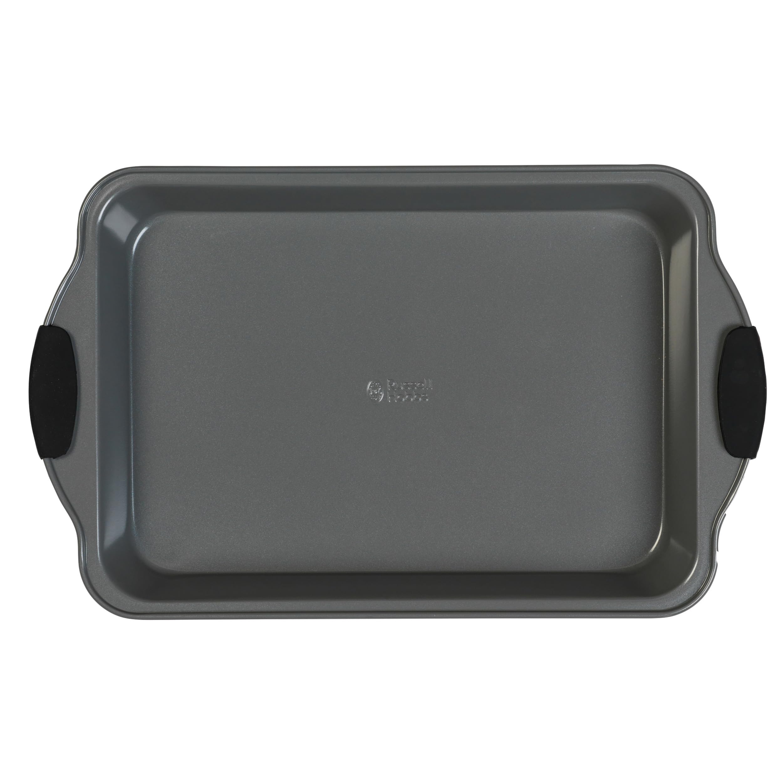 Russell Hobbs Backblech 40-cm-Bräter Backblech, Backform, Backofenform, Kuchenform mit Antihaftbeschichtung, Kohlenstoffstahl, Fleischbräter, Lasagne-/Gemüsebackblech, Silikongriffe, BPA/PFOA-frei