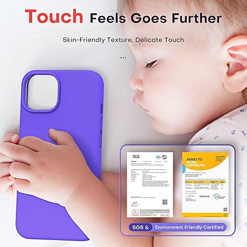 Miniatura 5 de TOCOL Funda 5 en 1 para iPhone 14 Plus, 2 protectores de pantalla + 2 protectores de lente de cámara, funda de silicona líquida para iPhone 14 Plus