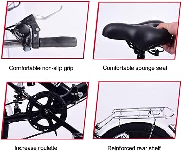 Folding Bicycle Shift Disc Brakes Small Bicycle Suitable for Mountain Roads and Rain and Snow Roads Aluminum Alloy Ultraligh Folding Bike 20 Inches C,20 in