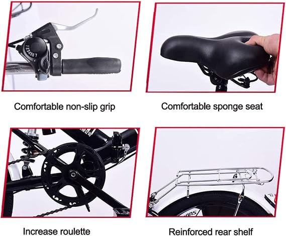 Folding Bicycle Shift ​Disc Brakes Small Bicycle Suitable for Mountain Roads and Rain and Snow Roads Aluminum Alloy Ultraligh Folding Bike 20 Inches C,20 in