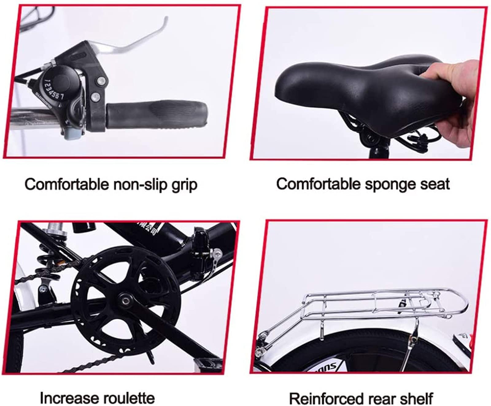 Bicicleta Plegable Frenos De Disco De Cambio Bicicleta Pequeña Adecuado para Caminos De Montaña Y Caminos De Lluvia Y Nieve Aleación De Aluminio Bicicleta Plegable 20 Pulgadas C,20 in