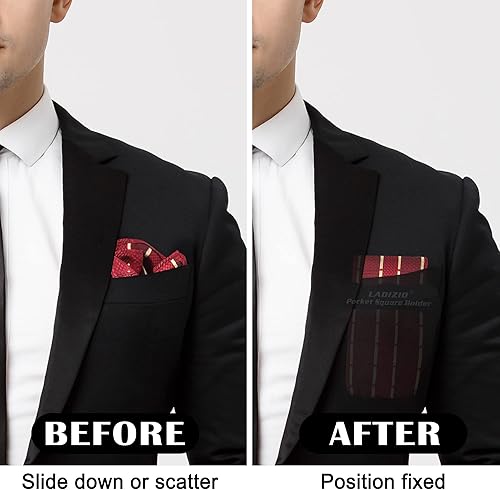 Miniatura 4 de LADIZIO Soporte cuadrado de bolsillo, cuadrados de bolsillo para hombre, accesorios para bufanda cuadrada para hombre, trajes, paquete de 12358