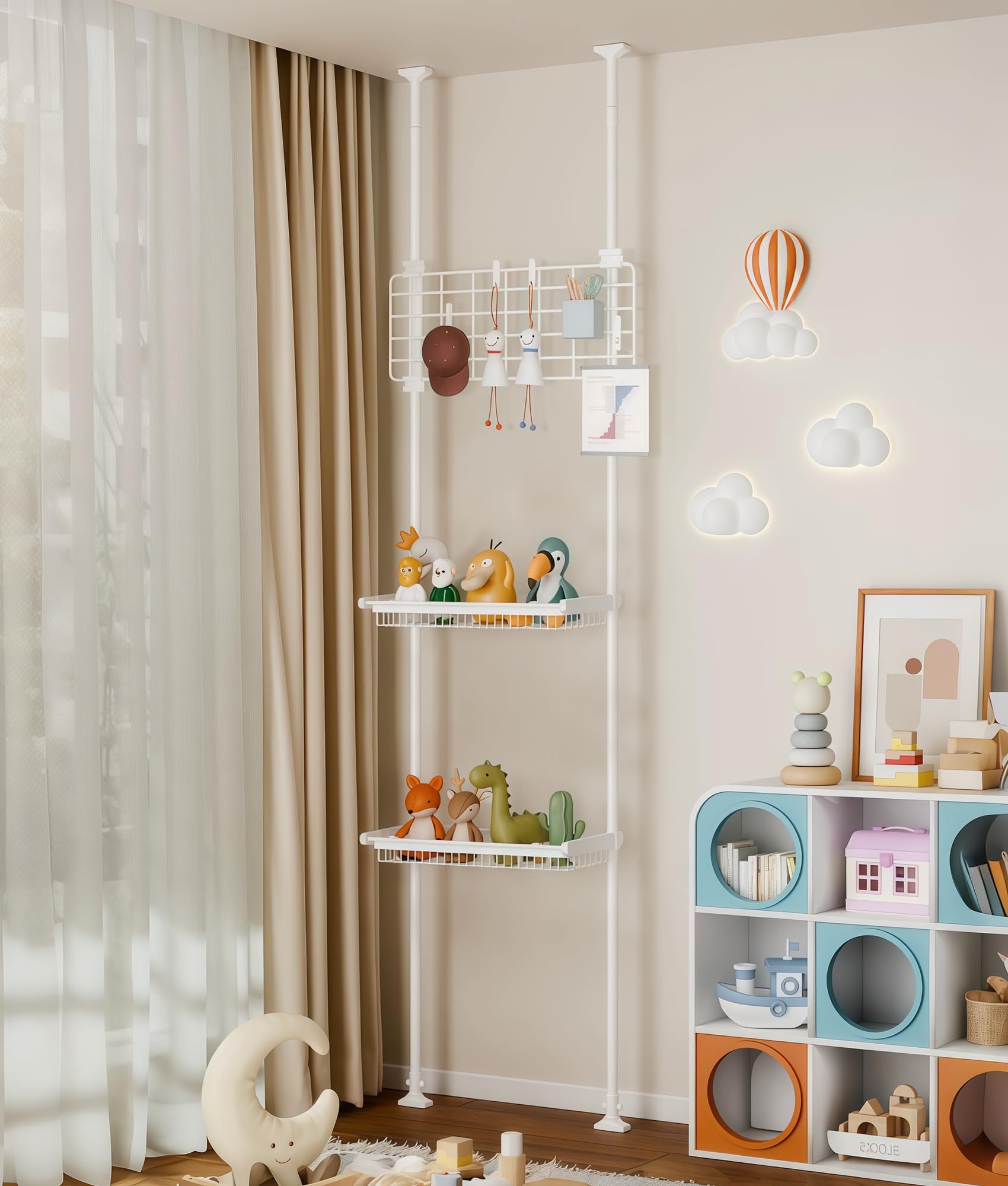突っ張りラック　半年使用 Amazon｜MISHIP 突っ張りラック 幅41CM 3段 【高さ145cmから296cmまで