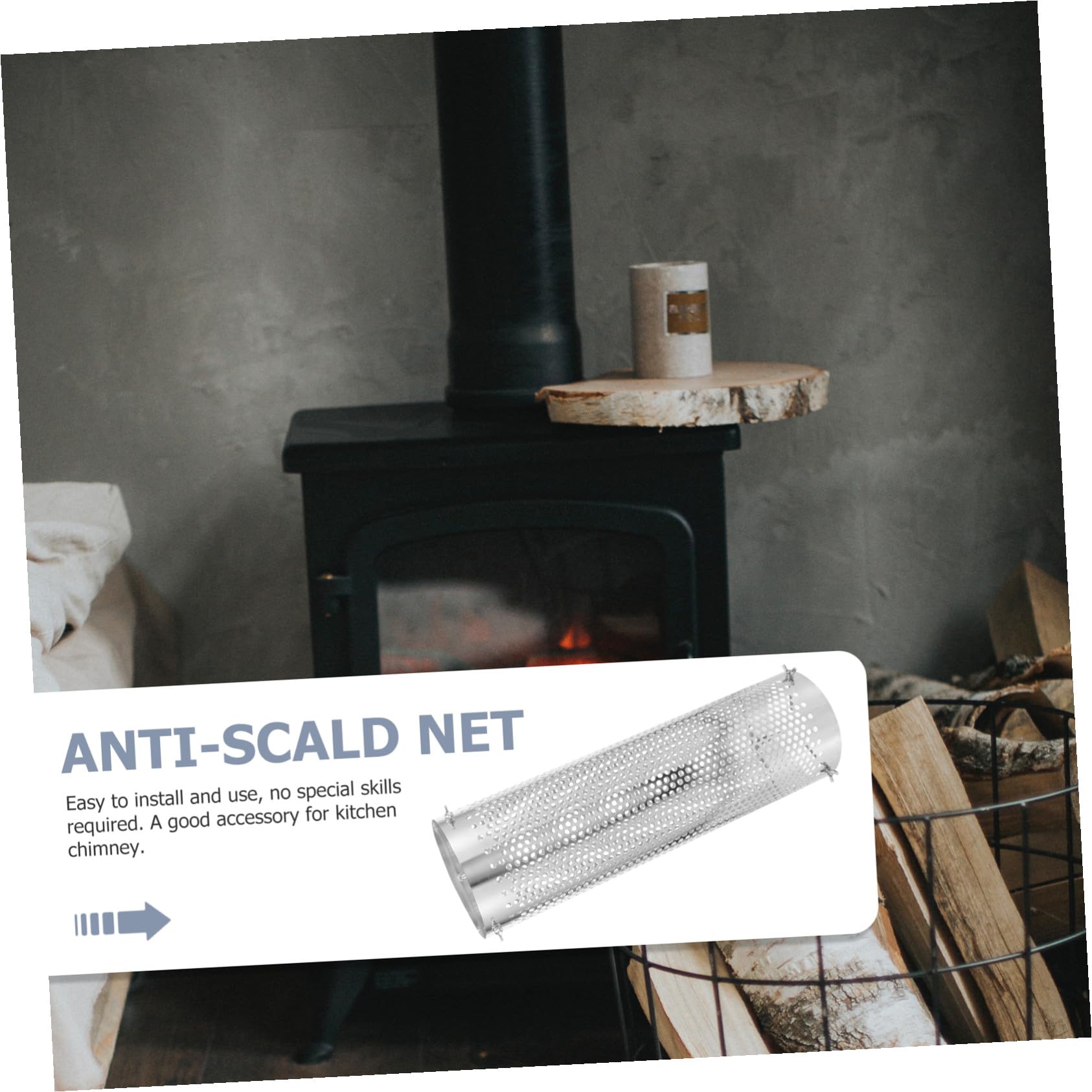 NOLITOY Protector para de Acero Inoxidable Malla Antiescaldaduras Resistente al Calor para Tubo de Estufa Fácil de Instalar Seguridad Cocina