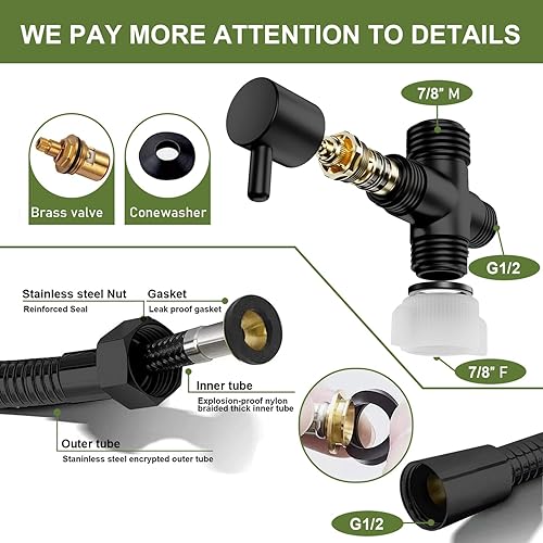 Miniatura 4 de GASLIKE Pulverizador de bidé de mano, limpieza de inodoro, pañal para bebé, limpieza higiénica, instalación rápida y fácil, múltiples usos, acero