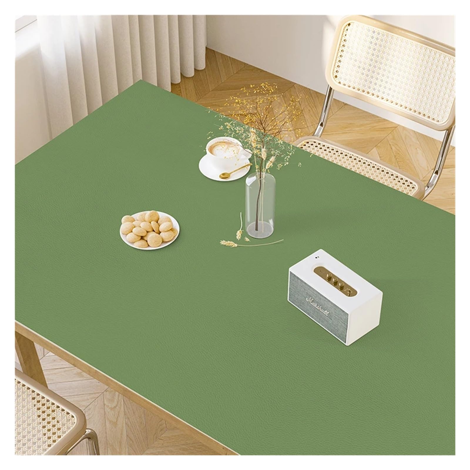 XIUsheUA tablecloth Solid Color Table Mat Kitchen Oil-proof Tablecloth Anti-scalding PVC Leather Placemat Countertop Protection Pad(GU1004-ZD,90x180cm)