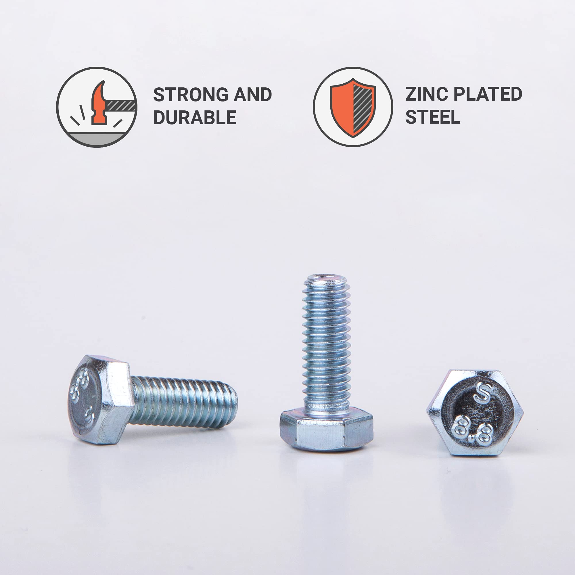 30 Bulloni Esagonali M10 X 20mm | Acciaio Zincato Grado 8.8 | Completamente Filettati | DIN 933 | Per Fai Da Te E Riparazioni - Foto 2