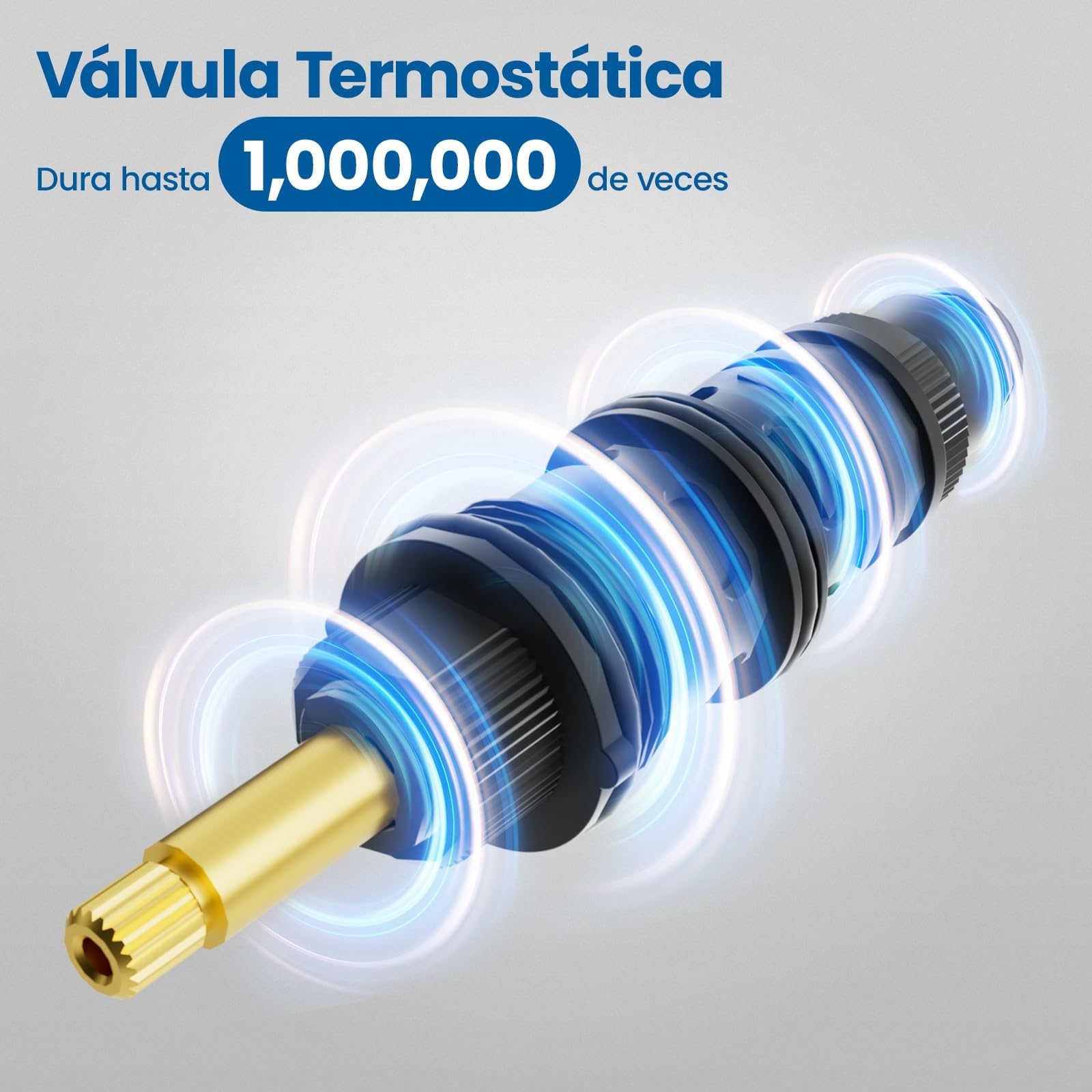 Auralum Grifo de Ducha Termostático con Bloqueo de Seguridad 38°C, Mezclador Antical y Protección Antiquemaduras, Cartucho Termostático, Cromo