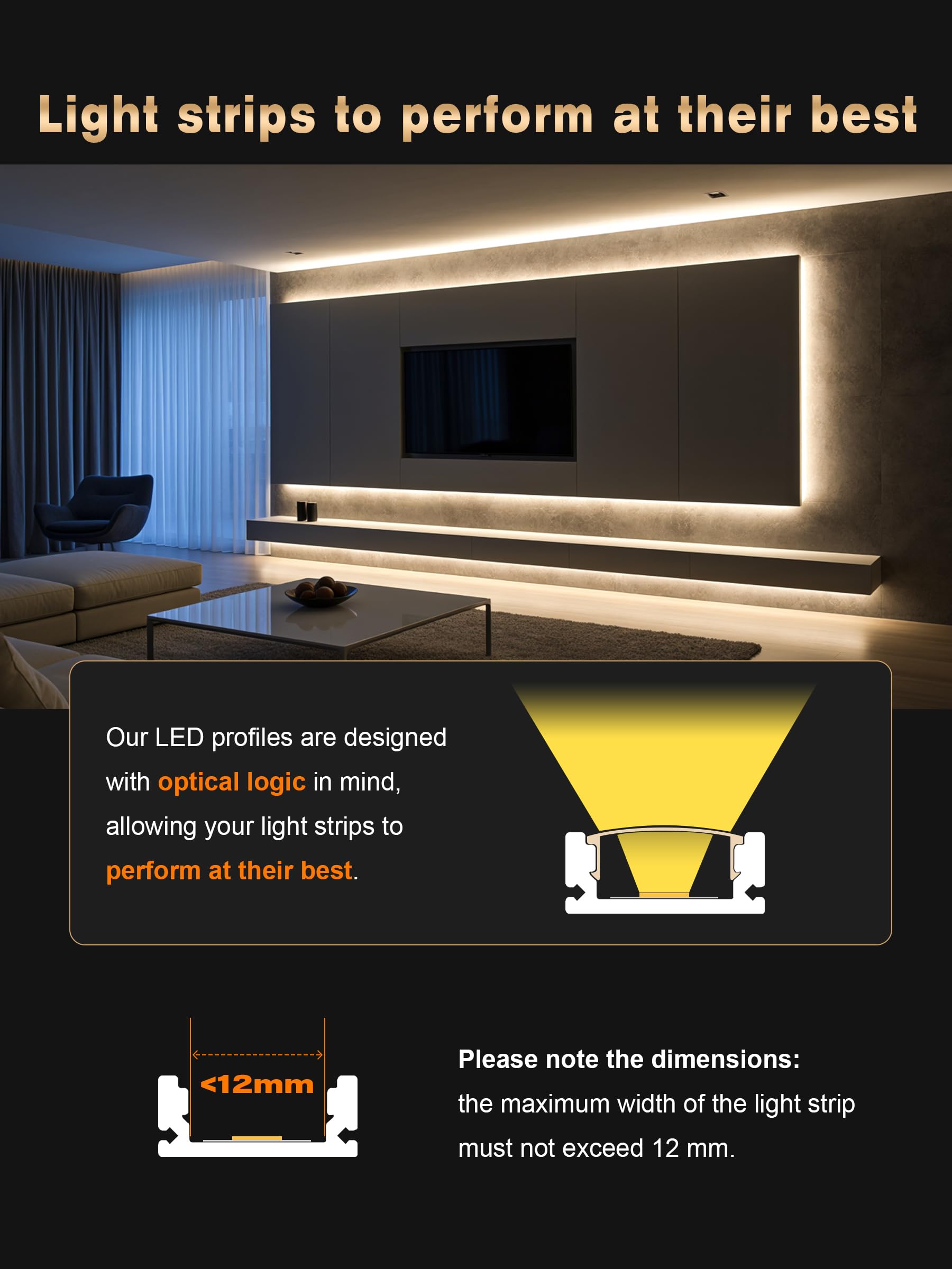 Profil LED z anodyzowanego aluminium 1 (17.4×7mm U-Form, 5×2 metr)