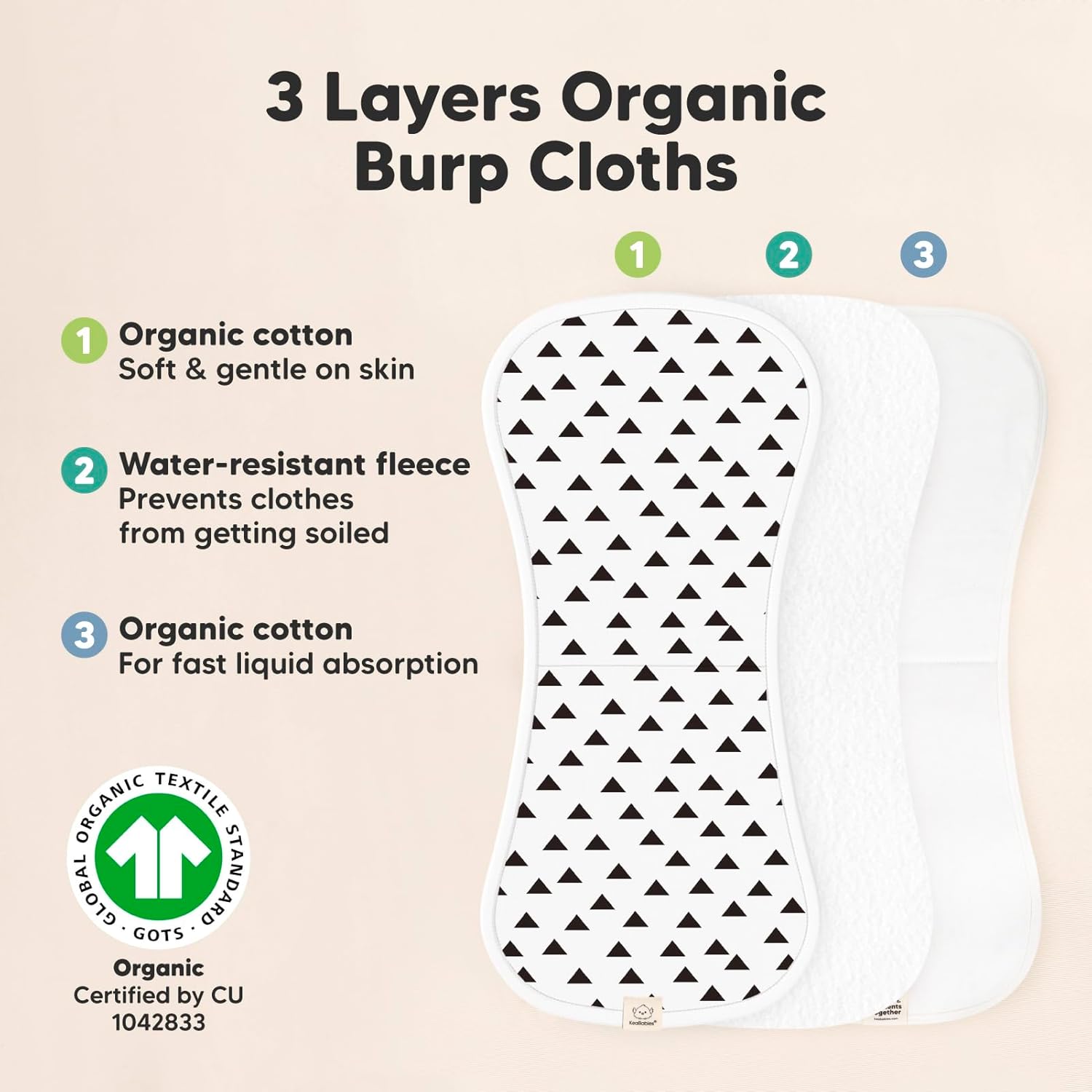 KeaBabies 8-Pack Baby Bibs for Girls & Boys and 5-Pack Burp Cloths for Baby Boys and Girls - Teething Baby Bibs for Boy, Girl - Ultra Absorbent Burping Cloth, Burp Clothes, Newborn Towel