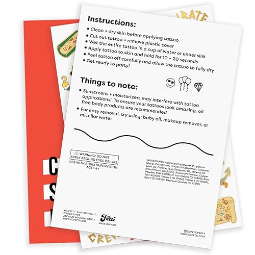 Miniatura 6 de xo, Fetti Suministros para fiesta pirata tatuajes temporales - 44 estilos de purpurina | Cumpleaños náuticos, equipo de calavera, tesoro, barco