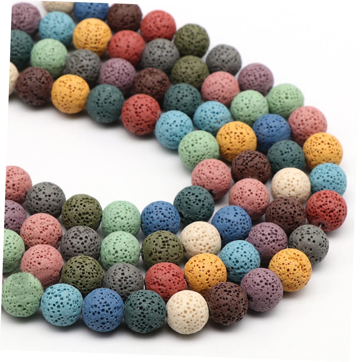 NUOBESTY 250piezas Cuentas Sueltas De Volcán Coloridas Para Manualidades Diy Material Amigable La Piel Para Joyas Decoraciones y Proyectos Creativos