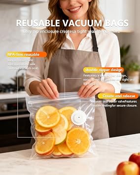 Reusable Vacuum Sealer Bags, 30 Pcs (S+M+L)
