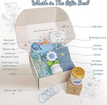 Birthday Gifts for Women and Men, Christmas Gifts Baskets for Teen Girls and Dad, Wife and Husband